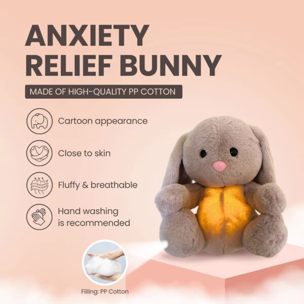 Breathing Rabbit Soothing Sensory Plush Toy With Relieve Anxiety Bunny Comforter Breathes For Newborn Conciliate Baby - Image 5