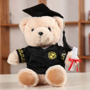 Wholesale Graduation Dr. Cap Bear Plush Toy Bachelor Teddy Doll Graduation Commemorative Gift Logo Claw Crane Toys 20pcs